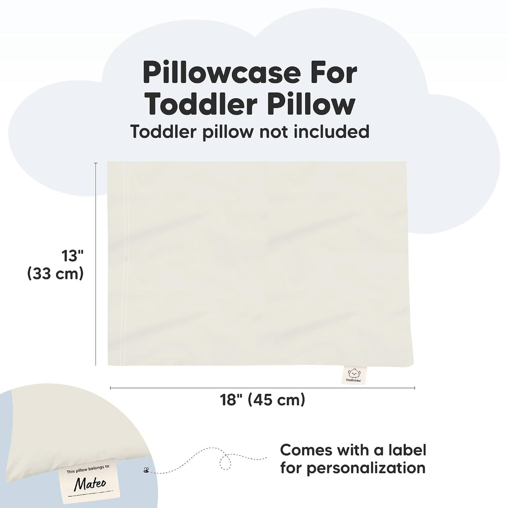 KeaBabies Toddler Pillowcase 13"x18" - Organic Cotton Toddler Pillowcase for Kids, Boys, Girls, Soft & Durable Cotton Cover for Miniature…