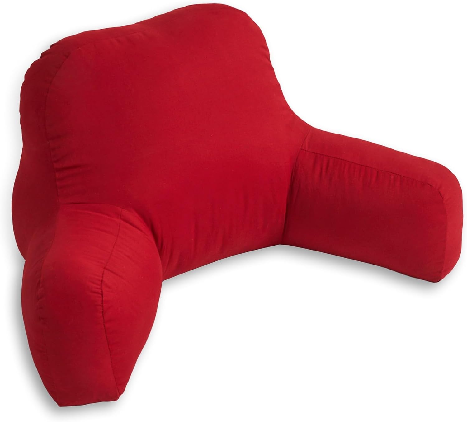 Greendale Home Fashions Cotton Duck Bed Rest Reading Pillow with Arms, Crimson