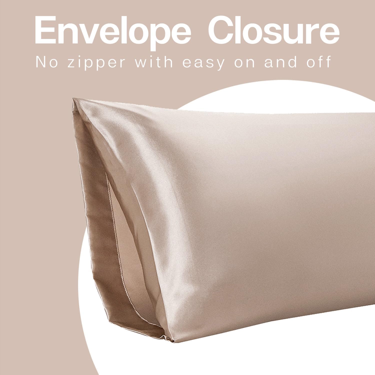 MR&HM Satin Body Pillow Cover, Soft and Breathable Body Pillow Case with Envelope Closure, Cooling and Silky Long Pillowcase for Hair and…
