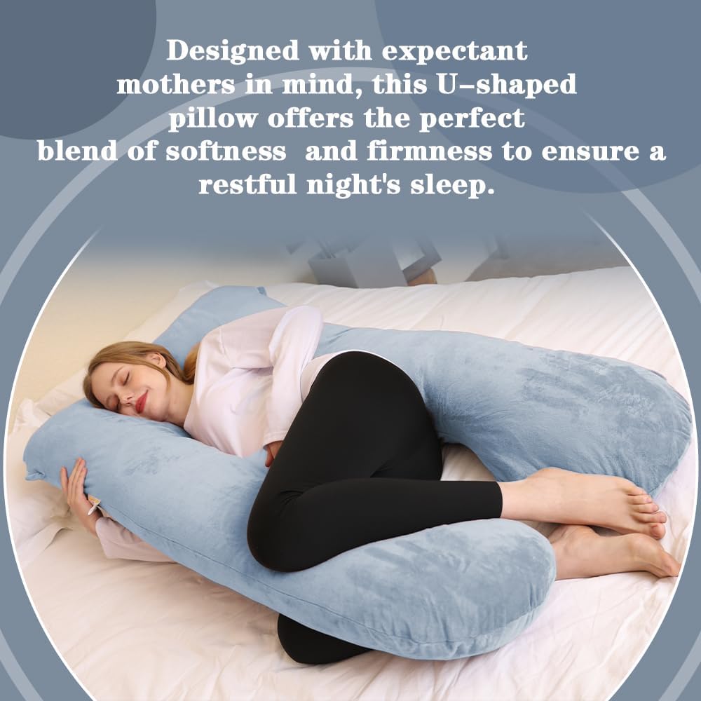 Chilling Home Pregnancy Pillows - U Shaped Maternity Pillow for Pregnant Women with Velvet Removable Cover - 55 inch Pregnancy Pillows…