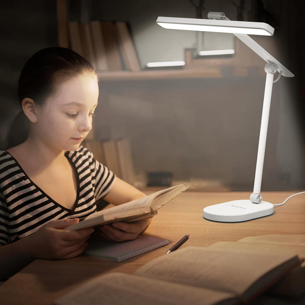 HoneywellAirComfort Honeywell Desk Lamp for Home Office, H4 SunturaluxTM Eye-Caring LED Desk Light, 700LM Dimmable Desk Lamp with Timer, Adj…