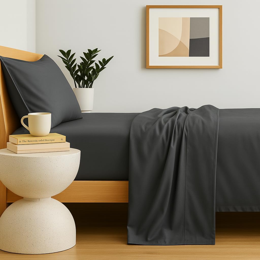 Perupima Peru Pima 415 Thread Count Percal Twin Sheet Set - 100% Peruvian Pima Cotton, 3 Piece (Flat, Fitted, 1 Pillowcase) - Cooling, Cris…
