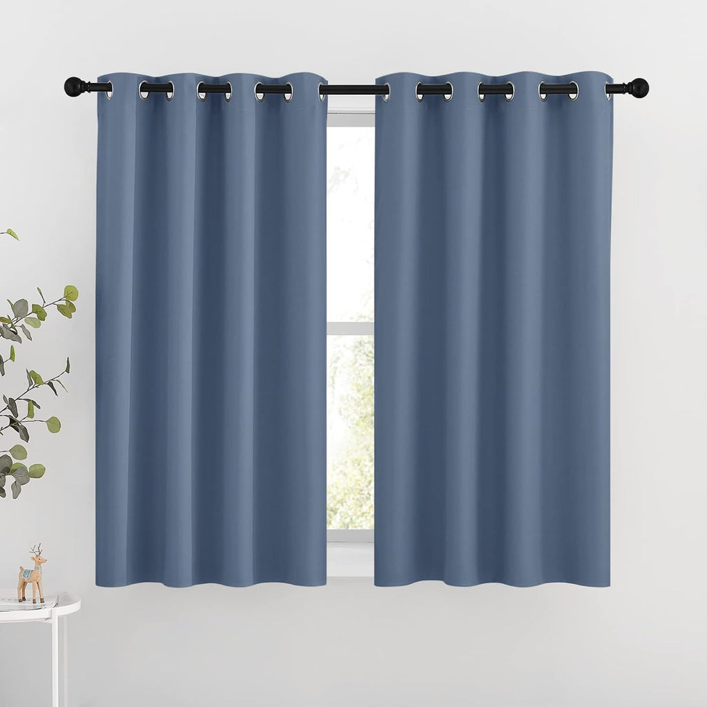 NICETOWN Bedroom Blackout Curtains and Drapes 54" L - Window Treatment Thermal Insulated Solid Grommet Blackout Draperies for Home Office…