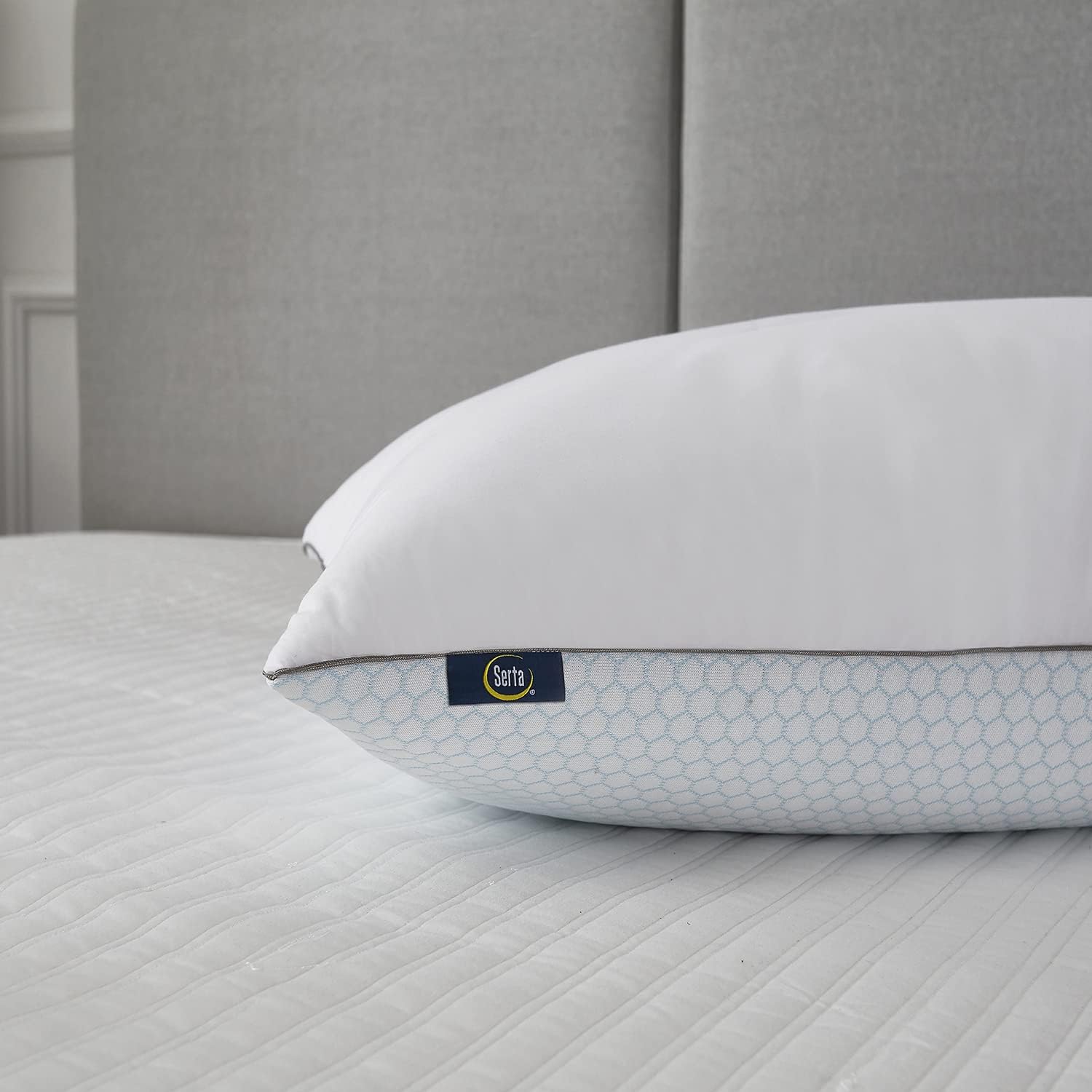 Serta Cooling Pillows White Feather Pillows Set of 2 Pack Super Supportive Bed Pillows for All Seasons, King (Pack of 2)