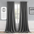 Miulee Back Tab Grey Blackout Curtains 120 Inch Long 2 Panels Set for Living Room Bedroom Privacy, Rod Pocket/Pinch Pleated Extra Long Ther…