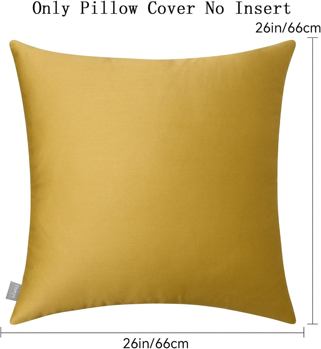 Thmyo 4-Pack 100% Cotton Comfortable Solid Decorative Throw Pillow Case, Thmyo Square Cushion Cover Pillowcase Sublimation Blank Pillow Cove…