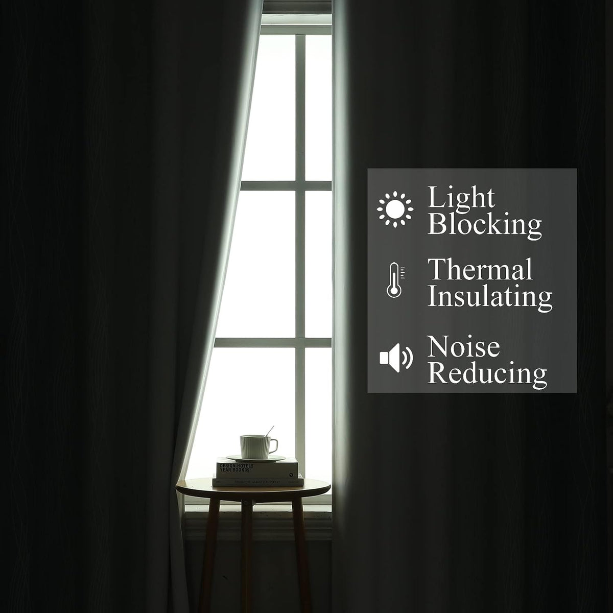 Estelartextiler Estelar Textiler Stone Blue and Greyish White Blackout Curtains 72 Inch Length 2 Panels Set, Room Darkening Grommet Ombre C…
