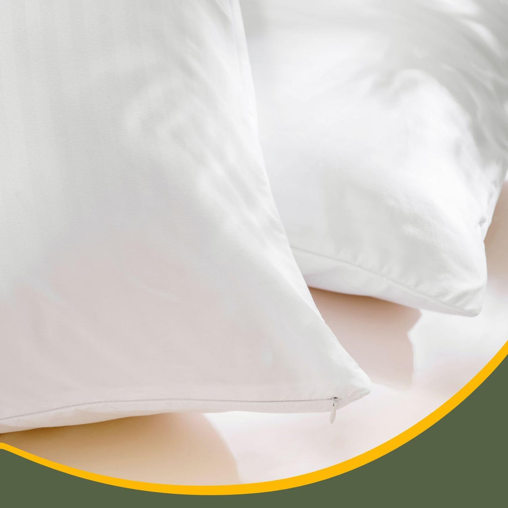 4 Pack Queen Size Pillow Protectors with Zipper, Luxury Hotel Quality Pillow Cases Covers, Soft, Breathable, Machine Washable, 20x 30 Inches