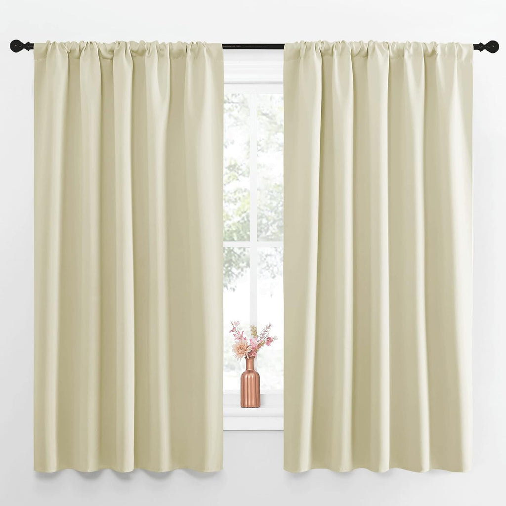 NICETOWN Blackout Curtains for Living Curtains, Room Darkening Curtains & Drapes for Kids Bedroom, Home Decoration Draperies (Beige, 52…