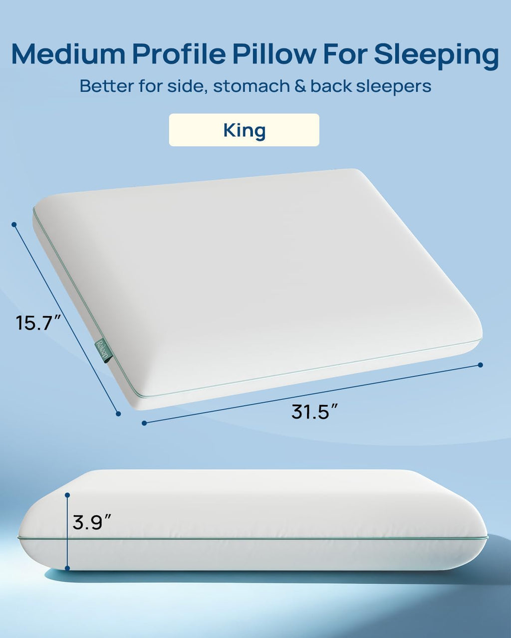 Releep Cool Touch Gel Memory Foam Pillow, Soft Breathable Cervical Neck Pillow, Deep Sleep Pillow, Ergonomic Orthopedic Bed Pillow for Neck…