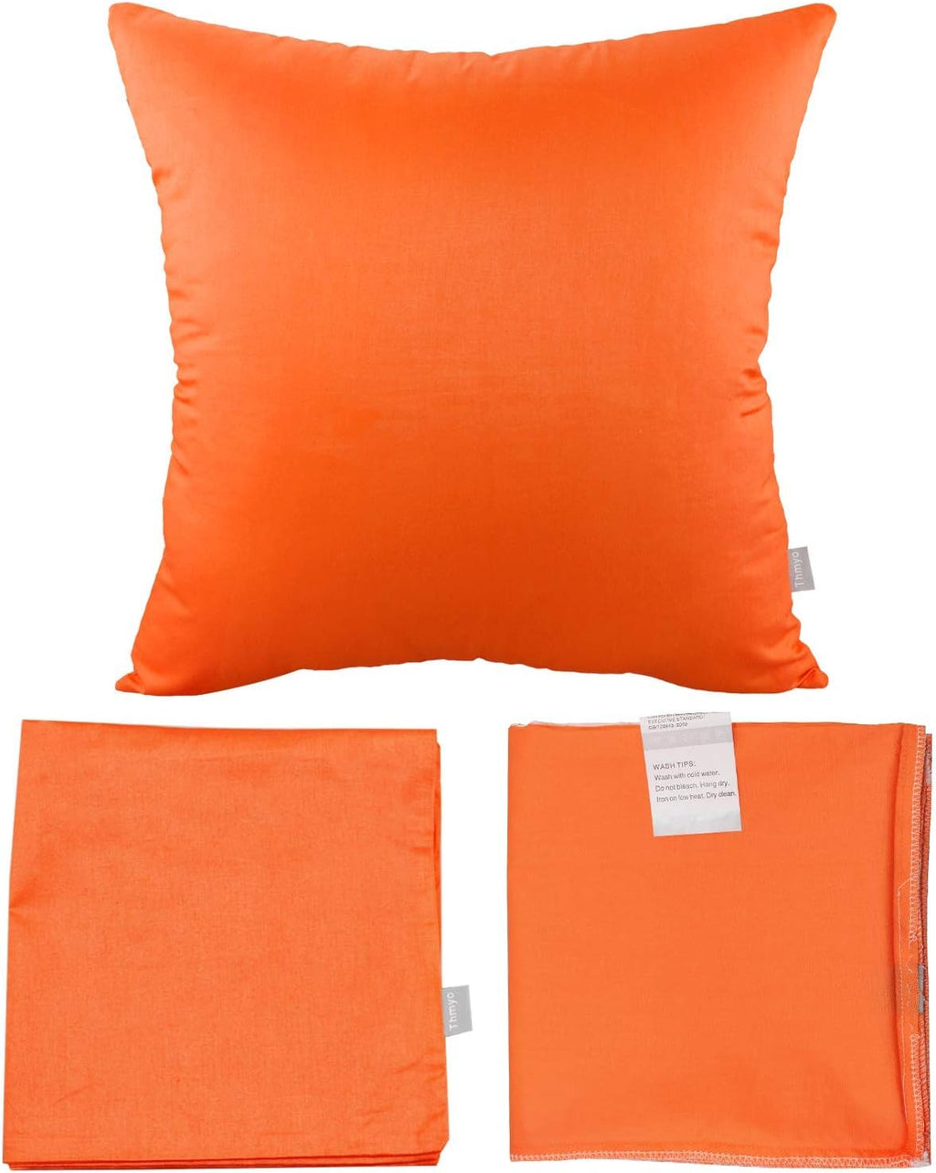 Thmyo 4-Pack 100% Cotton Comfortable Solid Decorative Throw Pillow Case Square Cushion Cover Pillowcase Sublimation Blank Pillow Covers Tha…