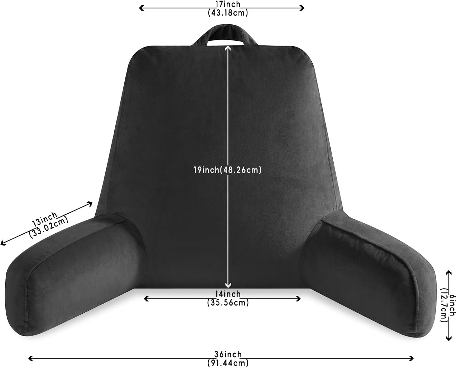 OAISZ Reading Pillow for Sitting in Bed Adult, Reading Pillow with Shredded Memory Foam, Back Pillow for Bed Sitting Up with Extend Arms…
