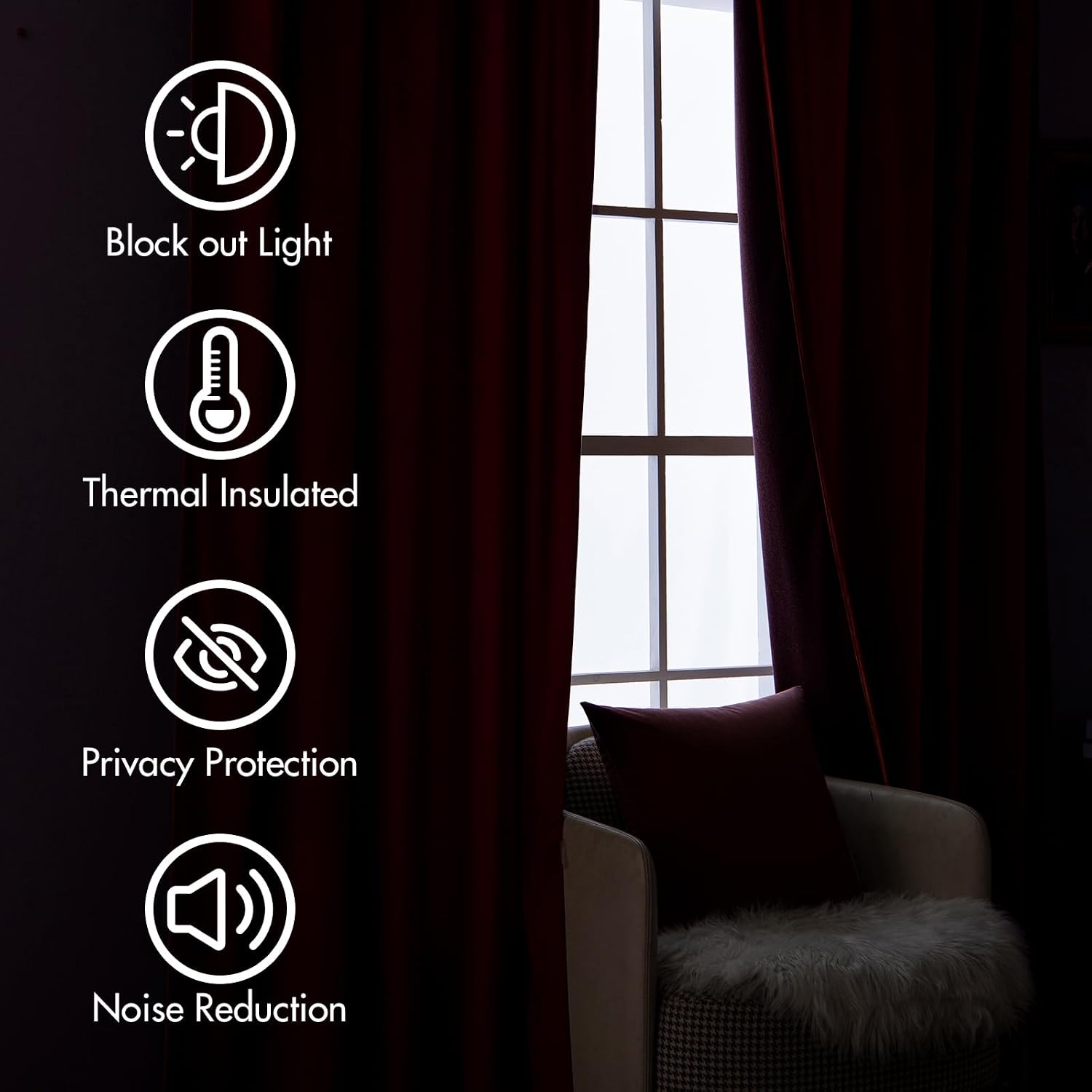 Miulee Velvet Curtains 90 inches - Luxury Blackout Curtains for Bedroom Living Room Thermal Insulated Super Soft Window Drapes Rod Pocket &…