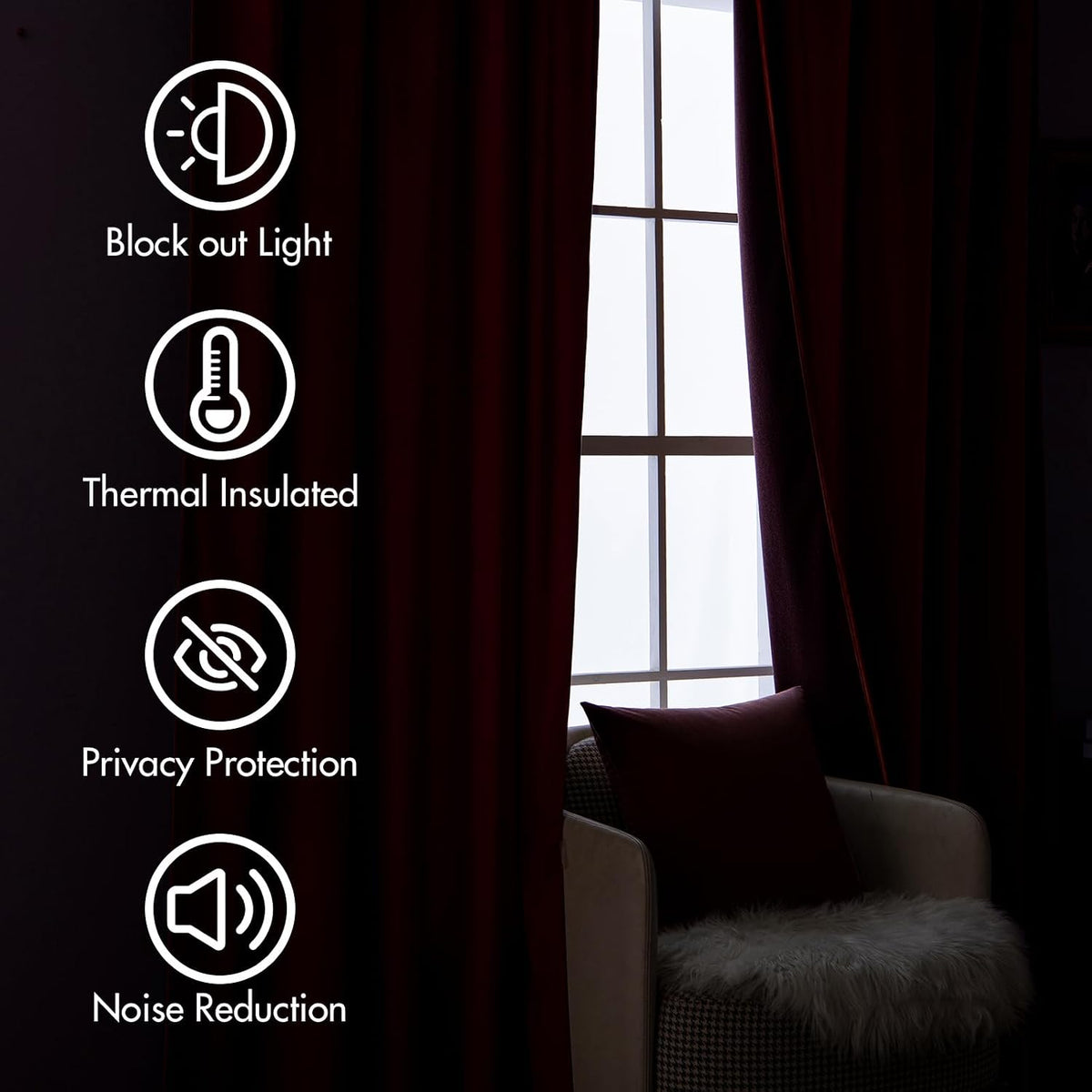 Miulee Velvet Curtains Luxury Blackout Curtains for Bedroom Living Room Thermal Insulated Super Soft Window Drapes Rod Pocket & Back Tab Ch…