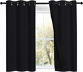 Nicetown Black 100% Blackout Curtains 45 inches Length, 2 Thick Layers Completely Blackout Window Treatment Thermal Insulated Lined Drapes…