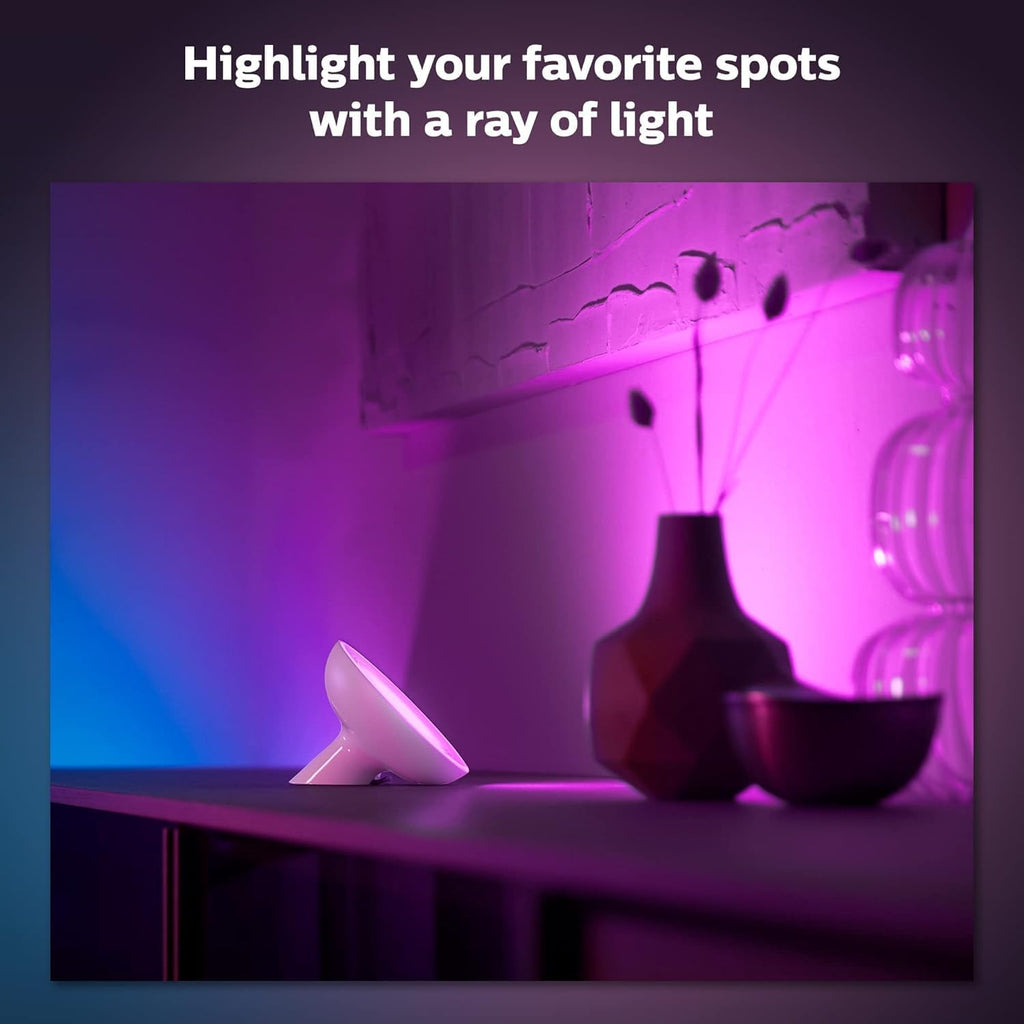 Philips Hue Bloom Smart Table Lamp, White - White and Color Ambiance LED Color-Changing Light - 1 Pack - Control with Hue App - Works…