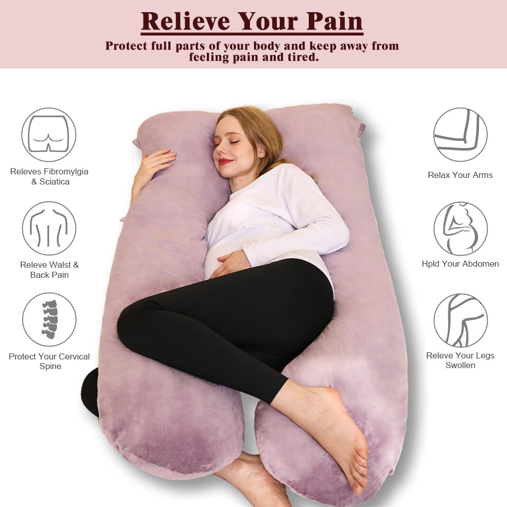 Chilling Home Pregnancy Pillow, U Shape Pregnancy Pillows for Sleeping, 55in Body Pillow for Sleeping, Body Pillows for Adults, Maternity…