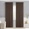 Miulee Chocolate Brown Back Tab Blackout Curtains 72 Inches Long 2 Panels Set for Living Room Bedroom Privacy, Rod Pocket/Pinch Pleat Therm…