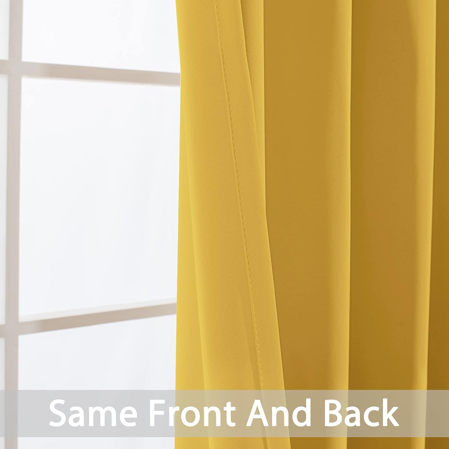Yakamok Blackout Curtains Room Darkening Thermal Insulated Window Panels, Solid Grommet Top Drapes for Bedroom/Living Room(62Wx96L…