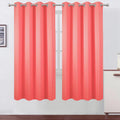 Lemomo Blackout Curtains 66 x 72 Inch Long Coral Curtains Set of 2 Panels Room Darkening Curtains for Bedroom and Living Room 72 Inch silver