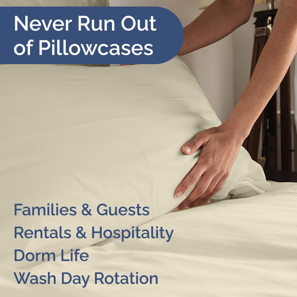 Standard Pillow Cases Set of 6 - Ultra Soft Hotel Quality Pillowcase Covers - Comfy, Cozy & Wrinkle Free - Shrink, Stain and Fade…