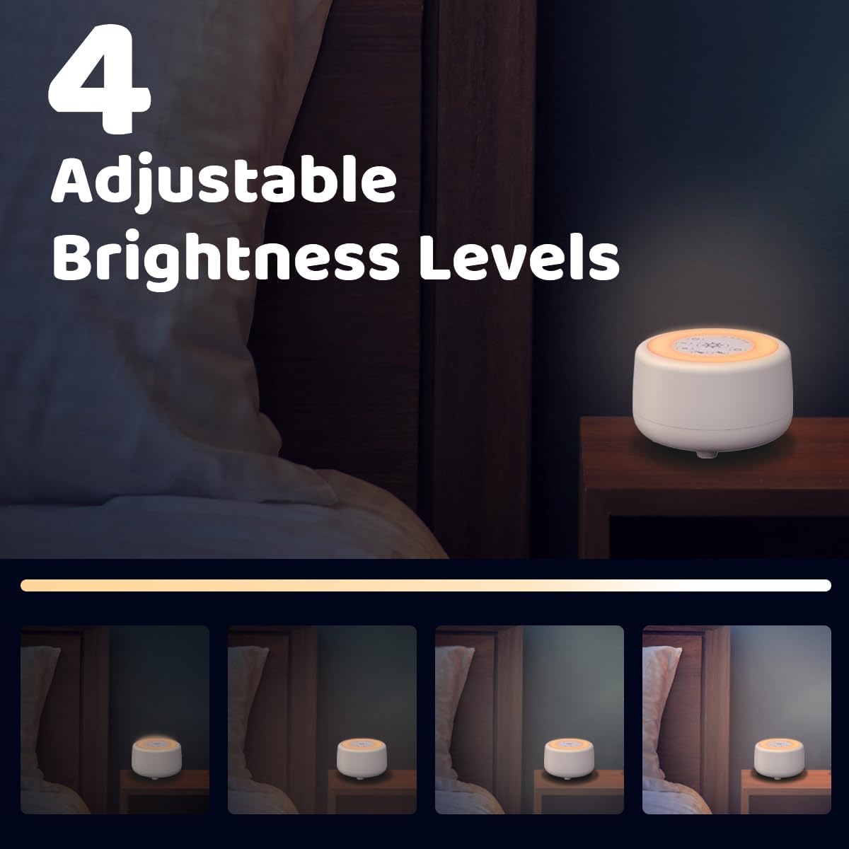 Sleepbox Sound White Noise Machine with 25 Soothing Sounds and 10 Colors Warm Night Light 4 Brightness Levels 32 Volume Levels 5 Timer…