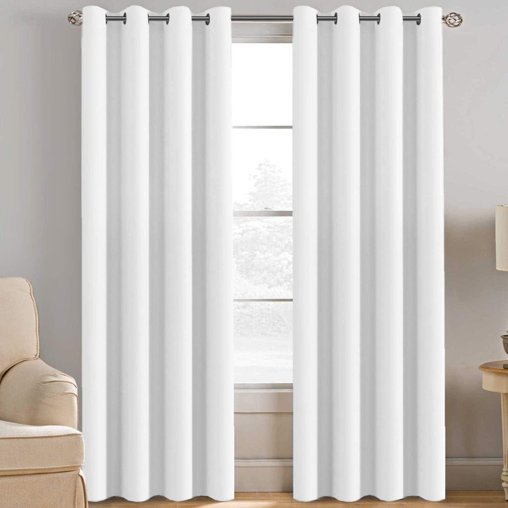H.VERSAILTEX White Curtain 84 inches Long for Living Room Thermal Insulated Christmas Curtains Window Treatment Panel Bedroom C…