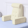 Reading Pillow for Sitting in Bed Adult, 19" Memory Foam Back Support Pillow for Bed Sitting up Beige