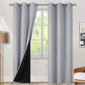 BGment 100% Blackout Curtains for Bedroom with Black Liner, Thermal Insulated Thick Double Layers Total Light Blocking Grommet Window Curta…