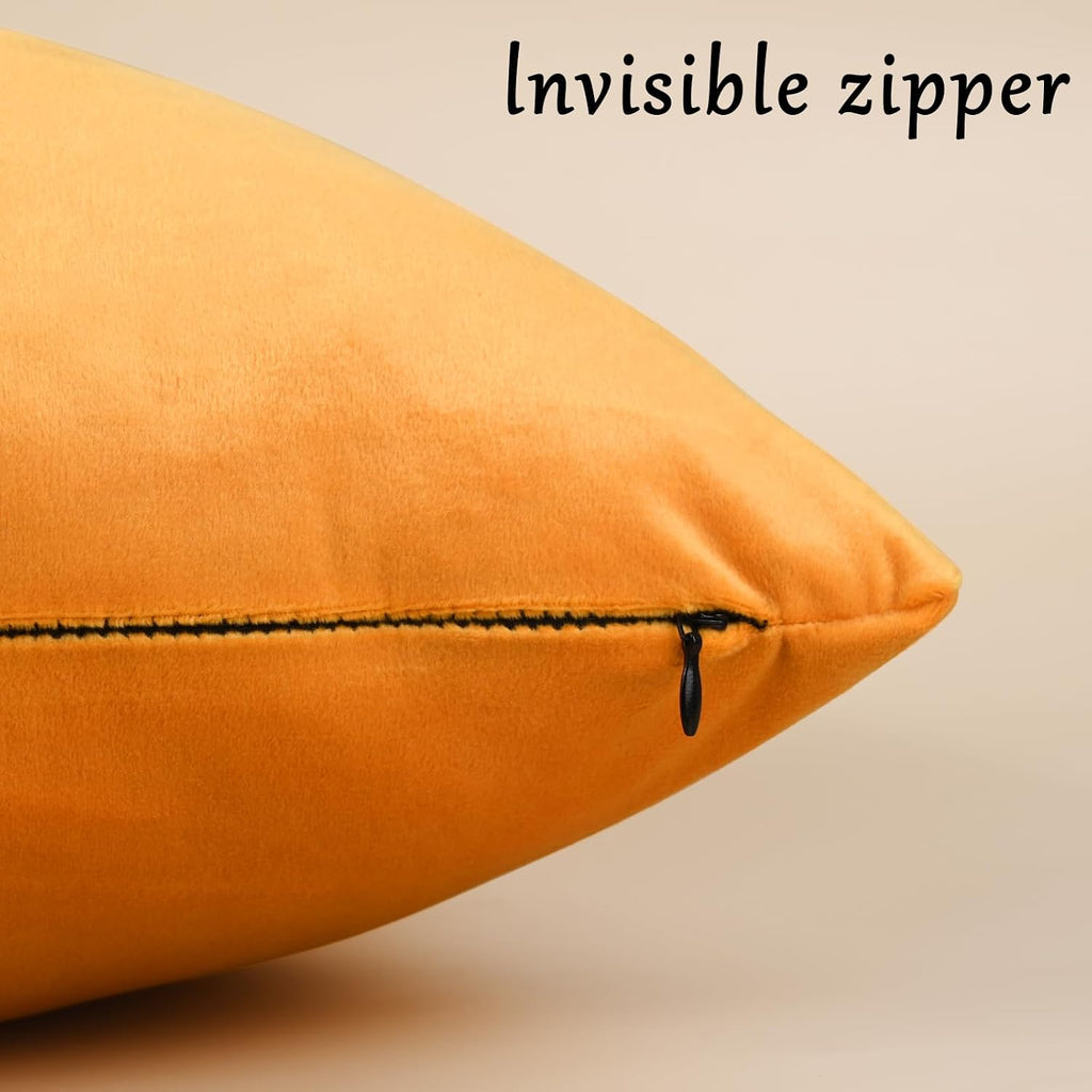 Edegen Edegen Orange Velvet Throw Pillow Covers 18x18 Inch Pack of 2 Soft Decorative Square Cushion Covers Modern Luxury Home Decor…