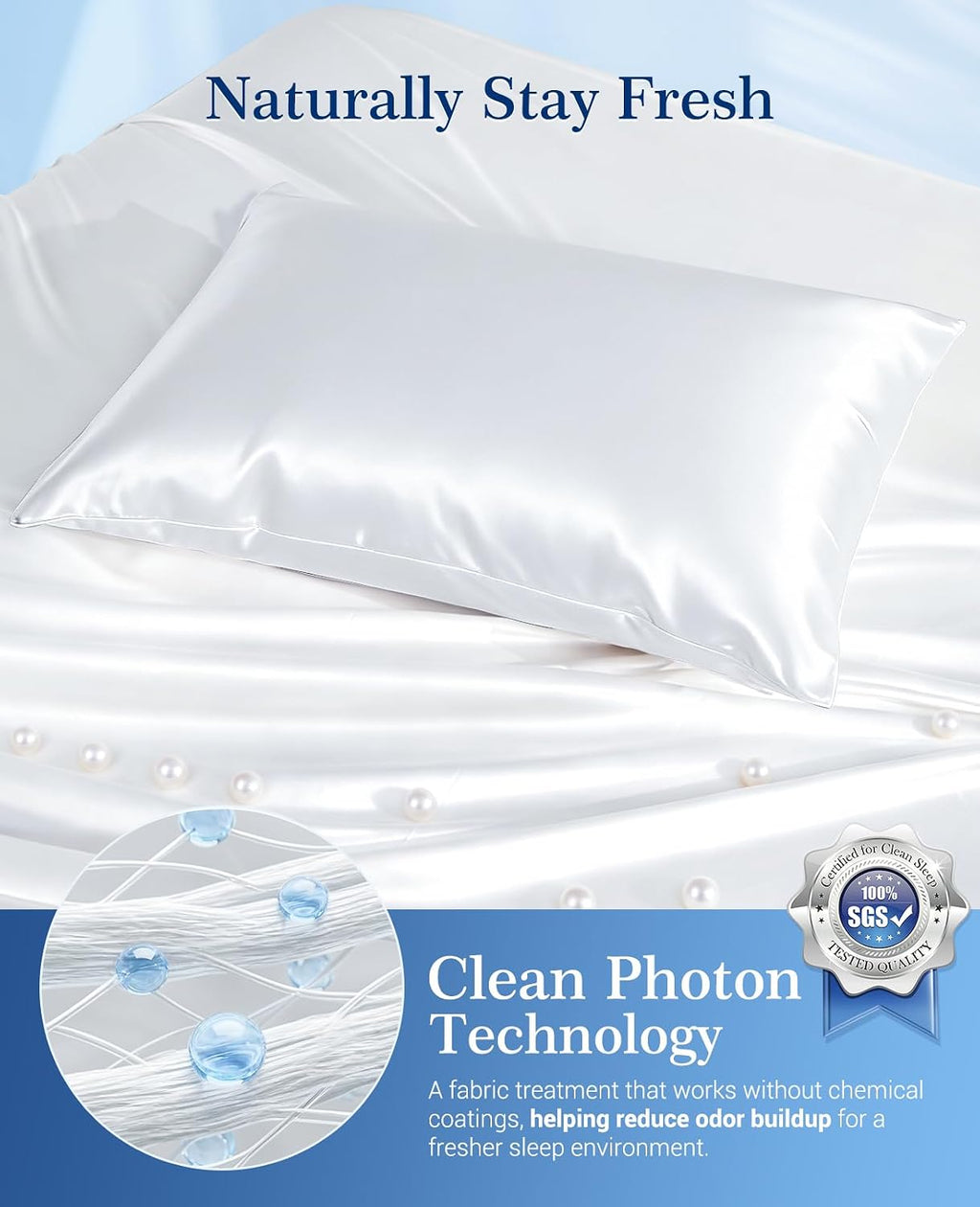 Elegear Cooling Pillow Cases Set of 2 for Hot Sleepers, Softer Than Silk Pillow Cases for Hair & Skin, Upgraded Arc-Chill Cooling Satin…