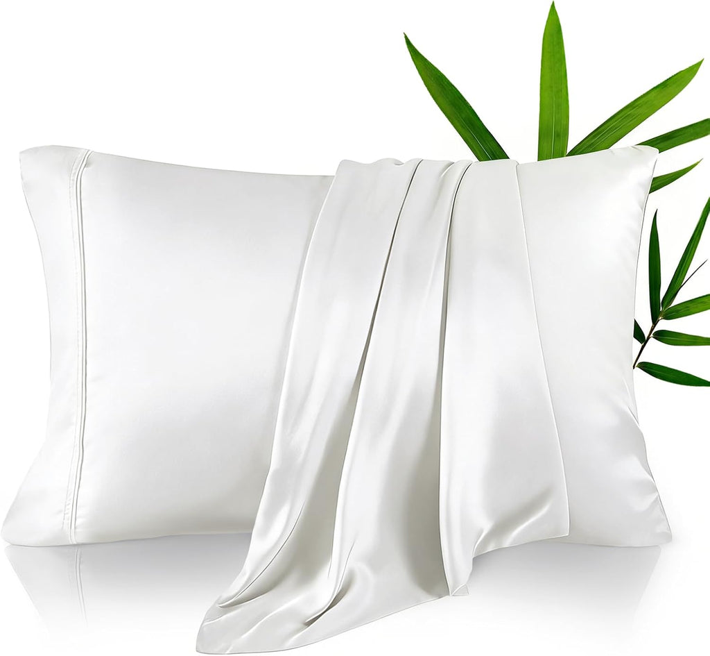 Krimano Standard Pillow Cases, Derived from Bamboo Viscose, Cooling Pillowcases, Breathable & Wicking Pillow Covers for Hot Sleepers, Envel…