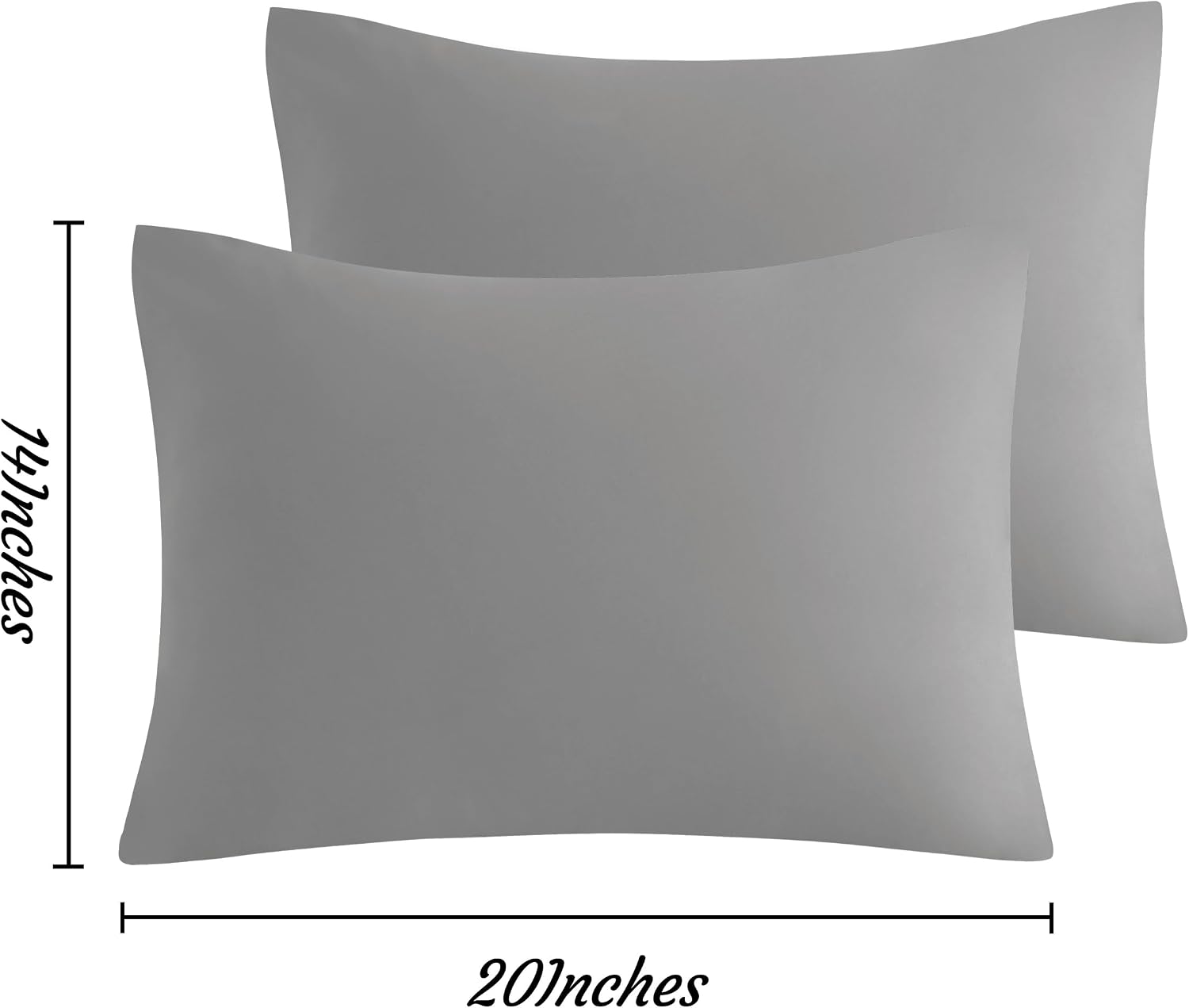 Ntbay Toddler Pillow Cases Set of 2, 2 Pack Brushed Microfiber 14x20 Pillow Cases, Soft, Wrinkle, Fade, Stain Resistant Smoke Grey Pillow C…