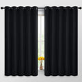 Yakamok Blackout Curtains Room Darkening Thermal Insulated Window Panels, Solid Grommet Top Drapes for Bedroom/Living Room(62Wx63L, Black…