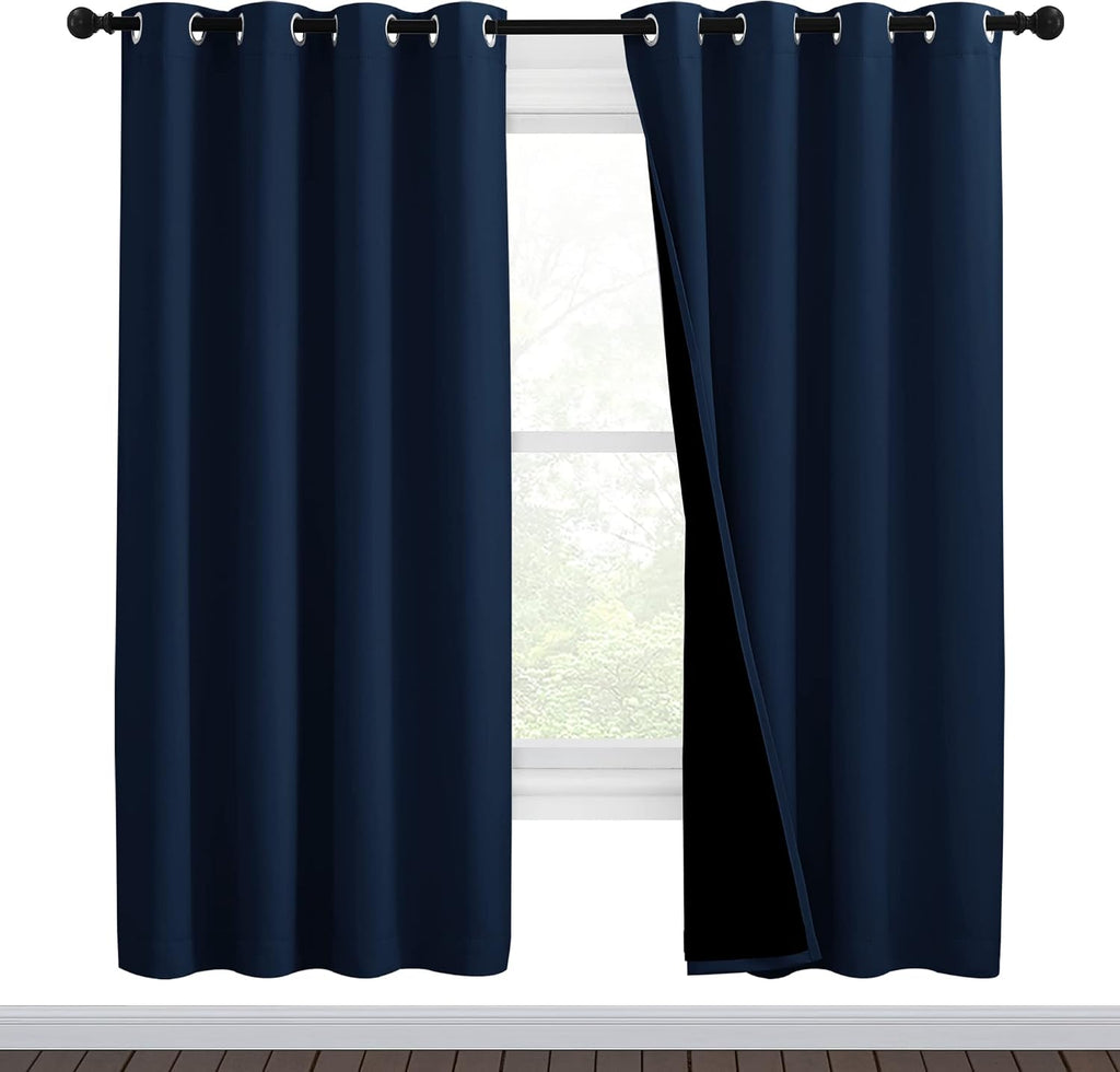 Nicetown Complete 100% Blackout Curtain Set, Thermal Insulated & Energy Efficiency Window Draperies for Guest Room, Full Shading Panels for…