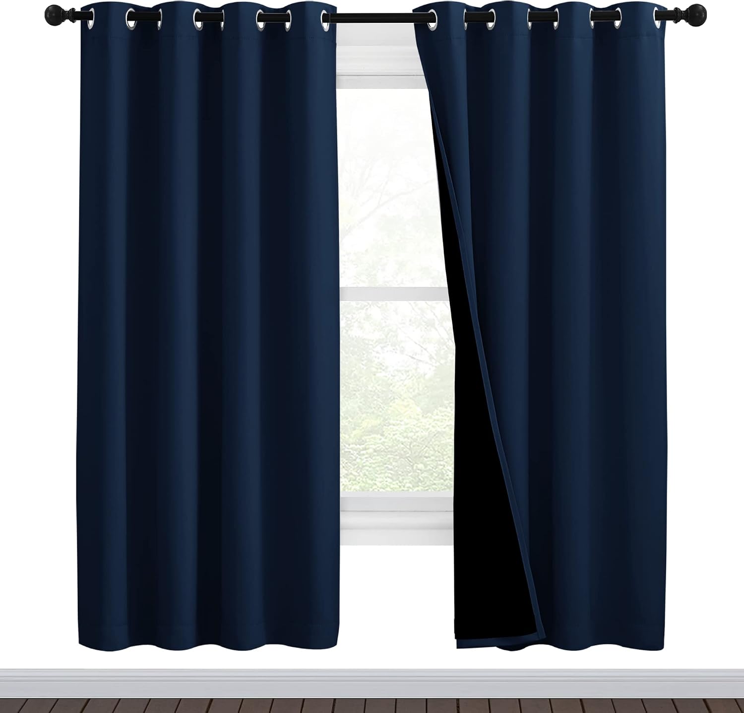 Nicetown Complete 100% Blackout Curtain Set, Thermal Insulated & Energy Efficiency Window Draperies for Guest Room, Full Shading Panels for…