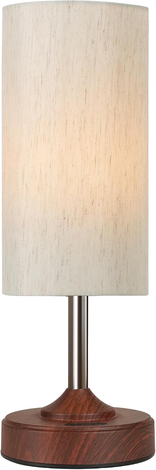 EZVALO Cordless Table Lamp, Ambient Light, Walnut-Grain Finish, Dimmable, Touch, Timer, 2700K, Decor, Portable, Wireless, Rechargeable…
