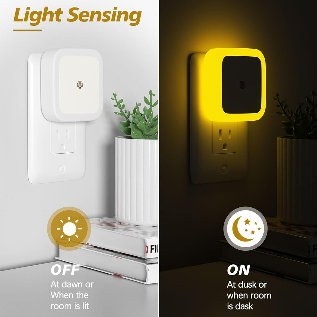Sujeet Night Light, Night Lights Plug into Wall 8-Pack, Nightlight Plug in Night Light, Dusk to Dawn Night Lamp Led (Amber)