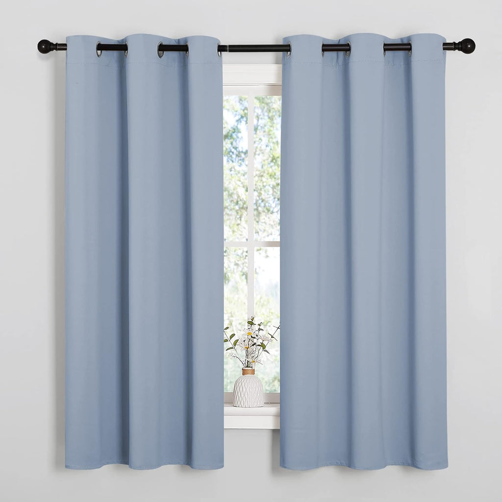 NICETOWN Bedroom Blackout Curtains for Windows, Vintage Blue Window Treatment Drapes, Home Fashion Thermal Insulated Blackout Curtain…