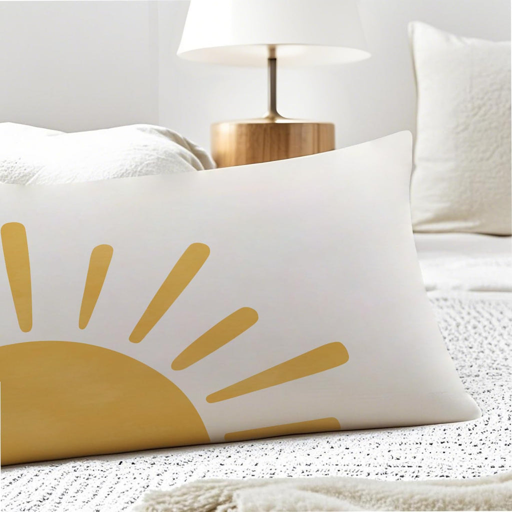 Boho Cute Sun Sunshine 20x54 Body Pillow Cover, Boho Sunshine Nursery Decor, Kids Room Decor, Modern Horizontal Sun Sunset Sunrise…