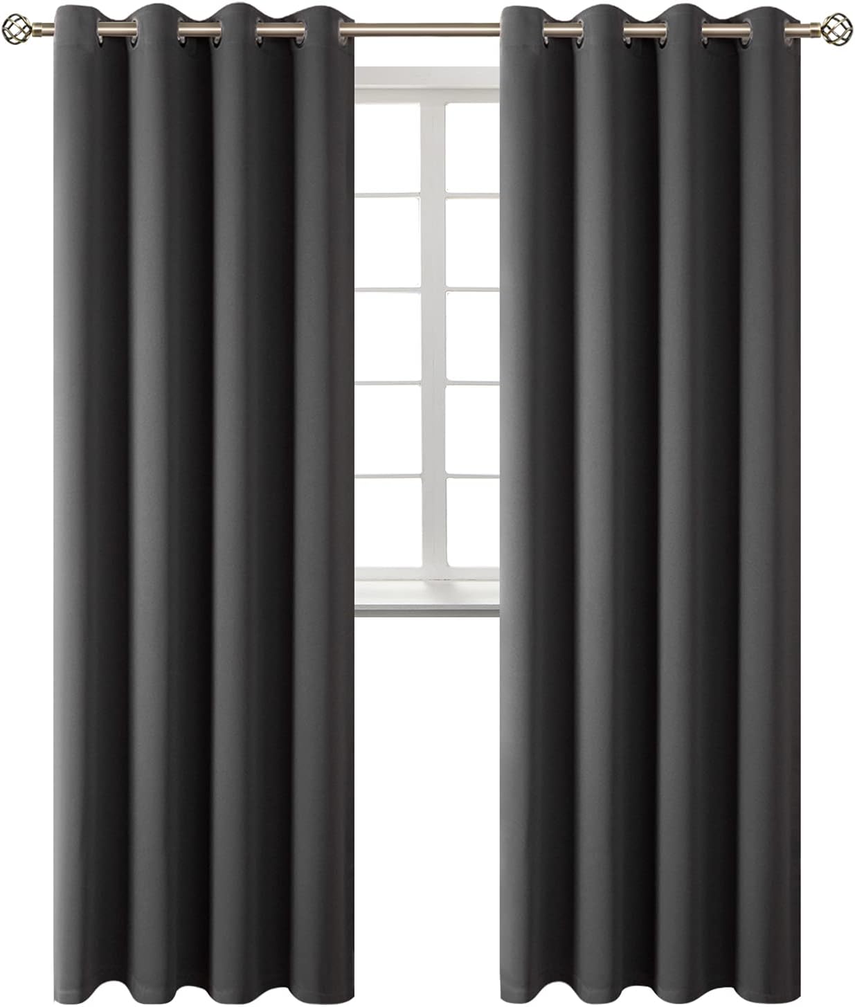 BGment Blackout Curtains - Grommet Thermal Insulated Room Darkening Bedroom and Living Room Curtains, Set of 2 Panels (52 x 108 Inch, Dark…