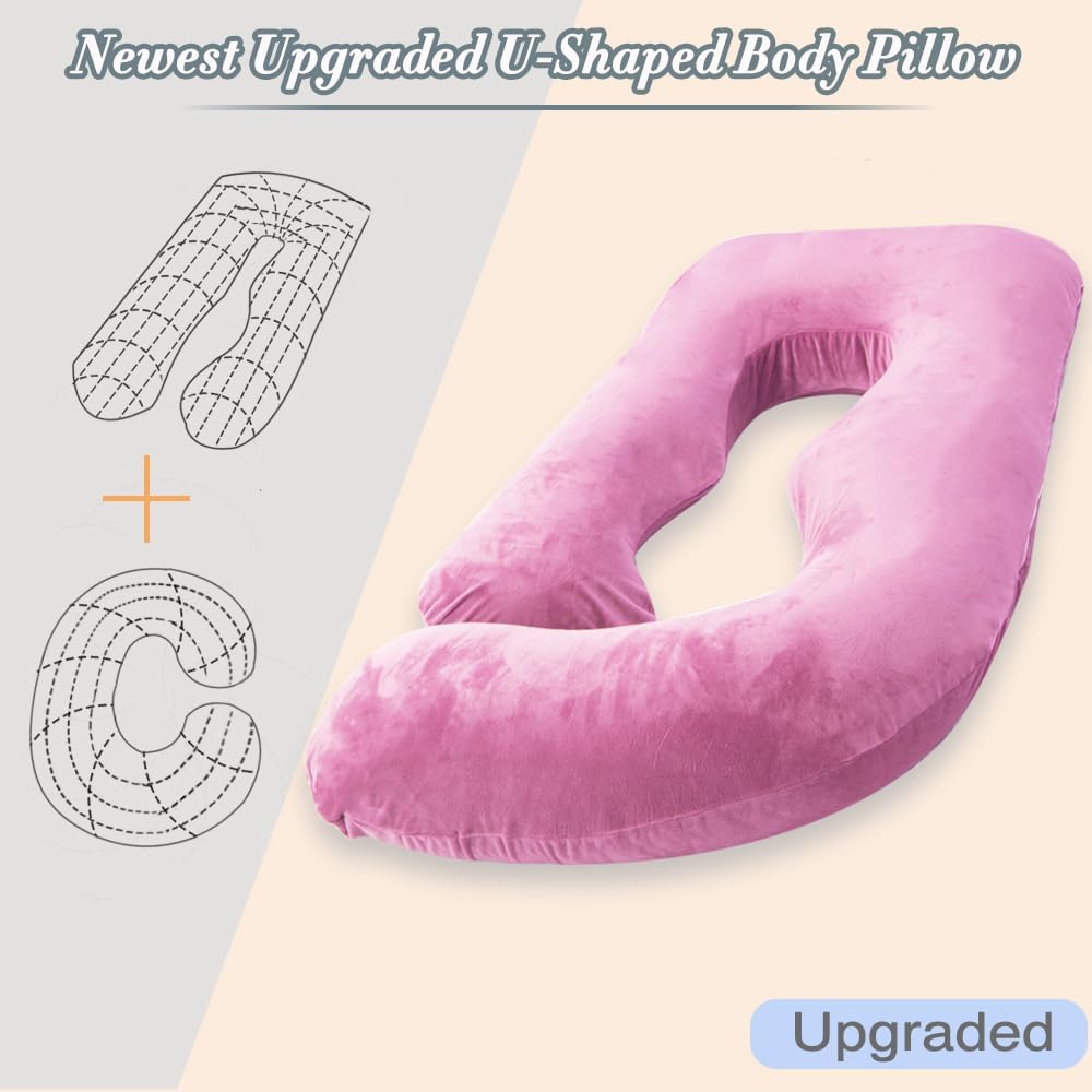 60 Inch Pregnancy Pillow for Sleeping, Extra Large U Shaped Body Pillow, Maternity Pillow for Pregnant Women (Purple)
