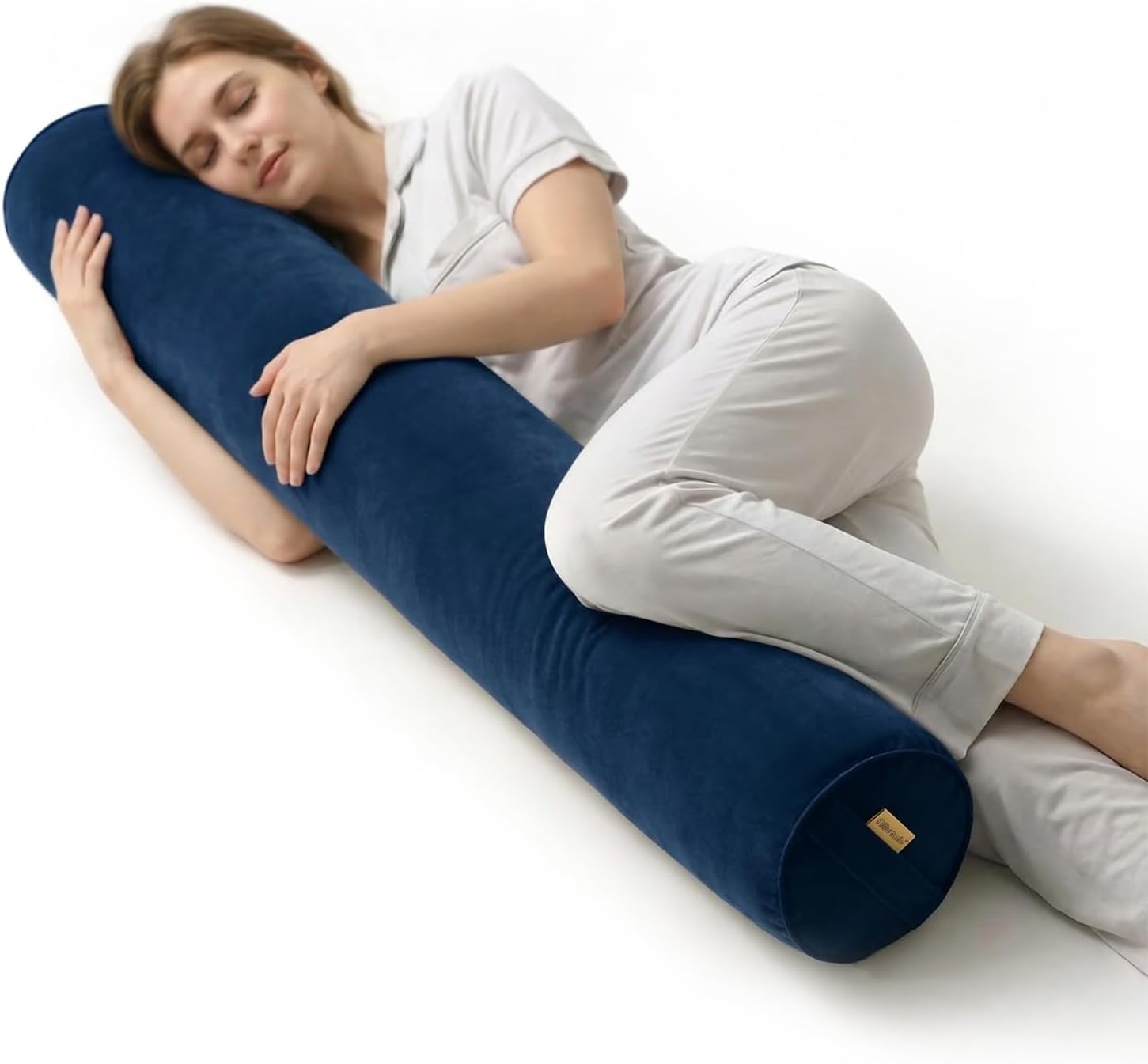 Body Pillow for Adults, Long Round Pillow, Big Cylindrical Pillow, Large Full Bolster Pillows for Side Sleepers (Teal Blue, 47.24"*7.87")
