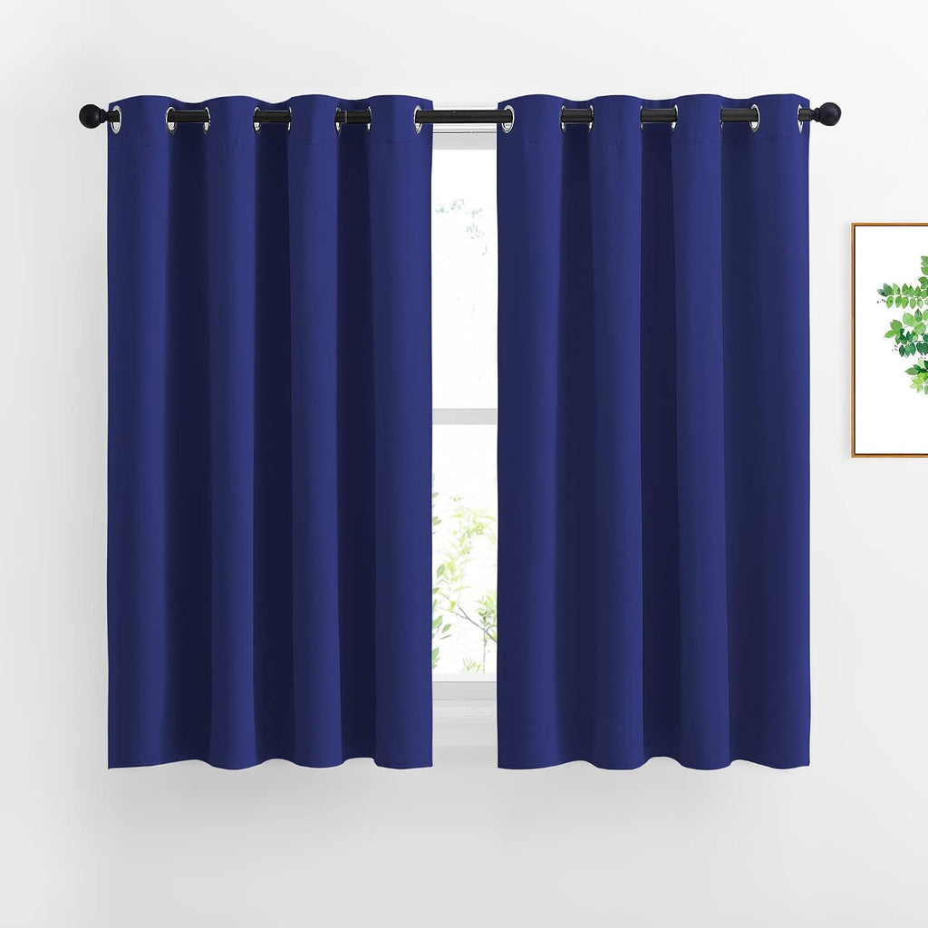 Nicetown Blackout Curtain Panels Grommet - All Season Eyelet Top Blackout Draperies for Bedroom/Living Room/Glass Door, Navy Blue, 1 Pair o…