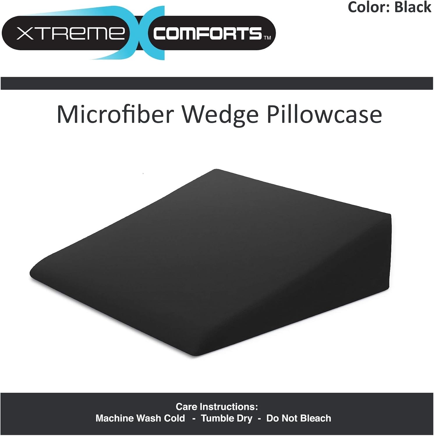XtremeComforts Xtreme Comforts Wedge Pillow Cover - Allergy-Friendly & Easy to Clean Cover - Fits Our (27" x 25" x 7") Wedge Pillow – Black…