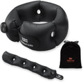 Inflatable Neck Pillow, Portable Travel Neck Pillow Airplane, Storable Black Neck Pillows Travel with Washable Cover, Adjustable Air-Fill…