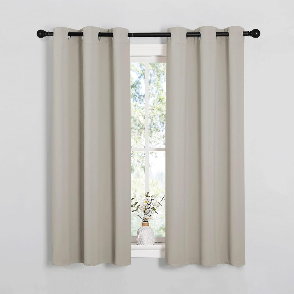 NICETOWN Room Darkening Draperies Window Curtain Panels, Thermal Insulated Grommet Room Darkening Curtains for Bedroom (Natural, 2…