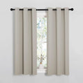 NICETOWN Room Darkening Draperies Window Curtain Panels, Thermal Insulated Grommet Room Darkening Curtains for Bedroom (Natural, 2…