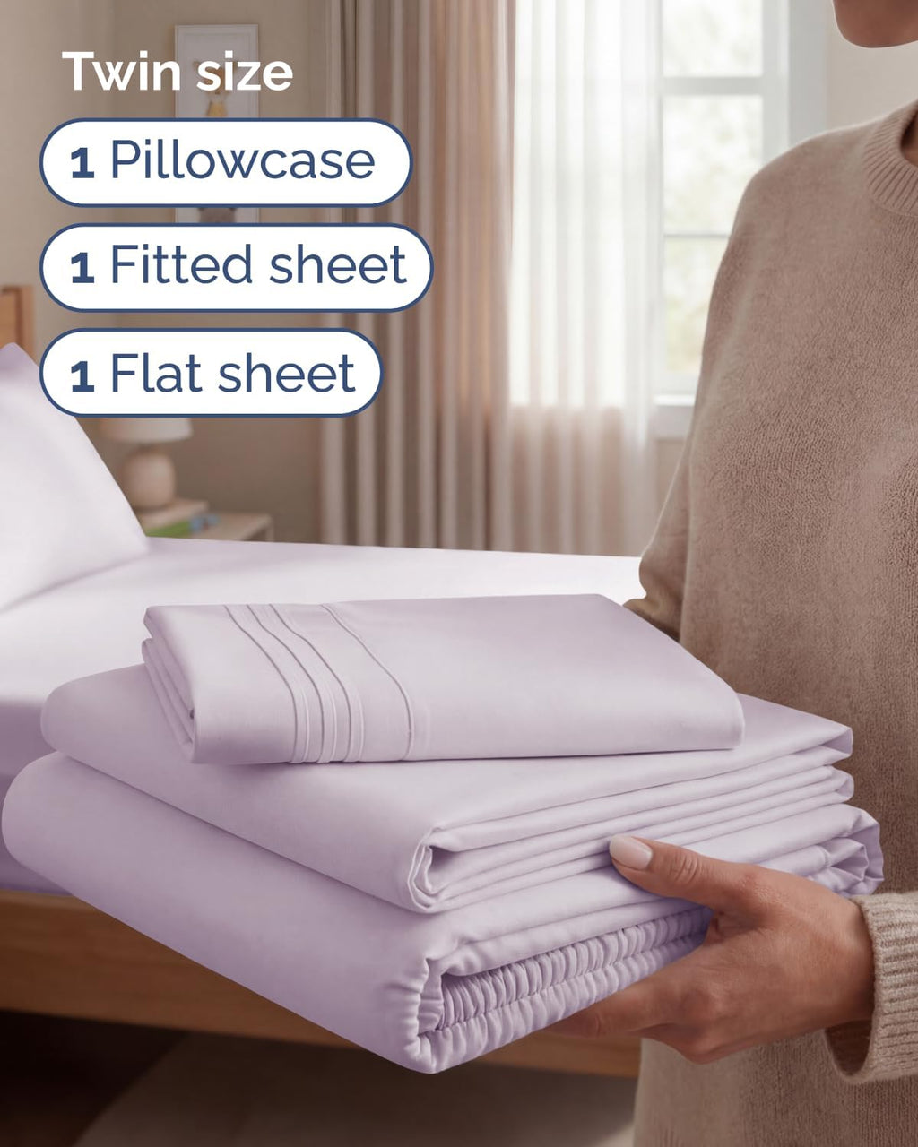 Twin Size 3 Piece Sheet Set - Comfy Breathable & Cooling Sheets - Hotel Luxury Bed Sheets for Women & Men - Deep Pockets, Easy-Fit, Soft…