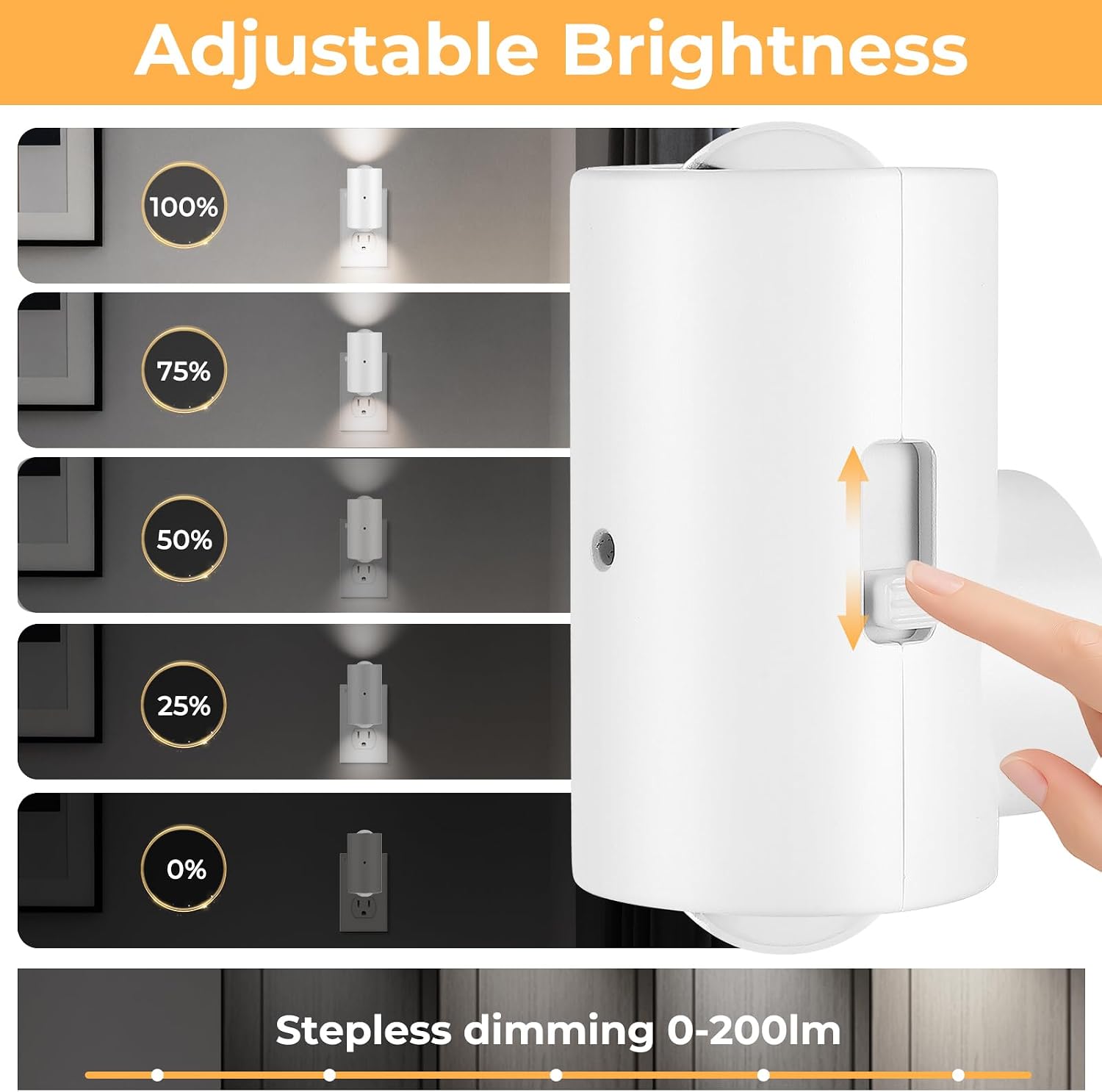 BMXKPO LED Night Light Plug in, Modern Plug-into Wall NightLight, Adjustable 0-200LM Brightness, Daylight 5000K, Dimmable Night Lights for…